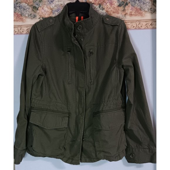 JC Penny Medium Green Utility Cargo Outdoor Boho Classic Peasant Pocket Jacket - Picture 1 of 9